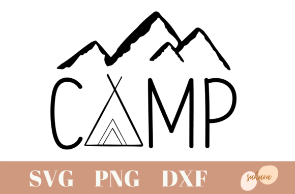 Camp Mountains Design for Graphics & T-Shirt Designs