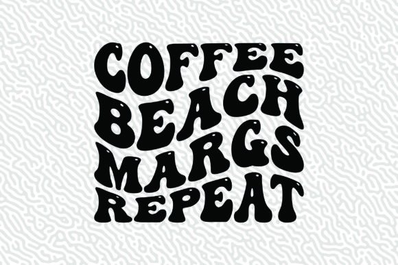Coffee Beach Margs Repeat Groovy Graphic for T-Shirt Designs