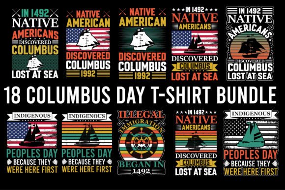 Columbus Day Graphics for T-Shirt Designs