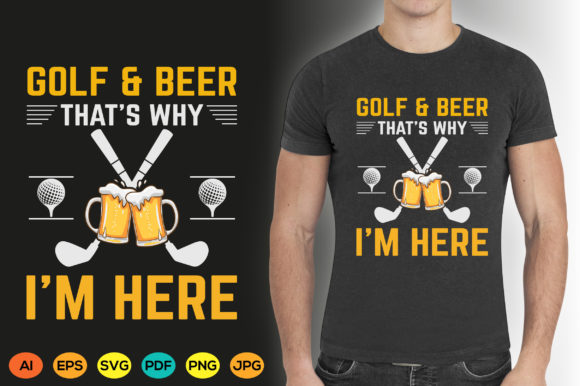 Golf Beer Graphics for T-Shirt Designs