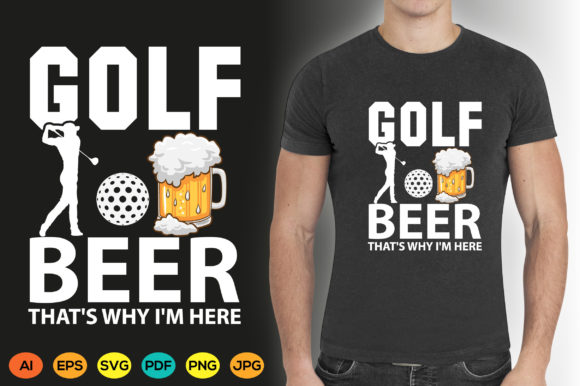 Golf Beer Graphics for T-Shirt Designs