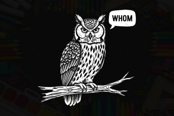 Graphic Owl with Speech Bubble: T-Shirt Designs & Graphics