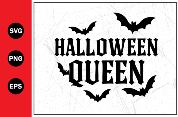 Halloween Queen Graphic with Bats Svg for Graphics & T-Shirt Designs
