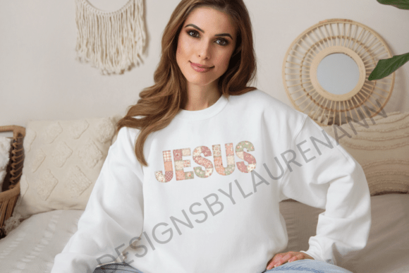 Patchwork Jesus Graphic for T-Shirt Designs