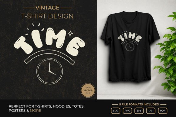 Retro Time Graphics for T-Shirt Designs